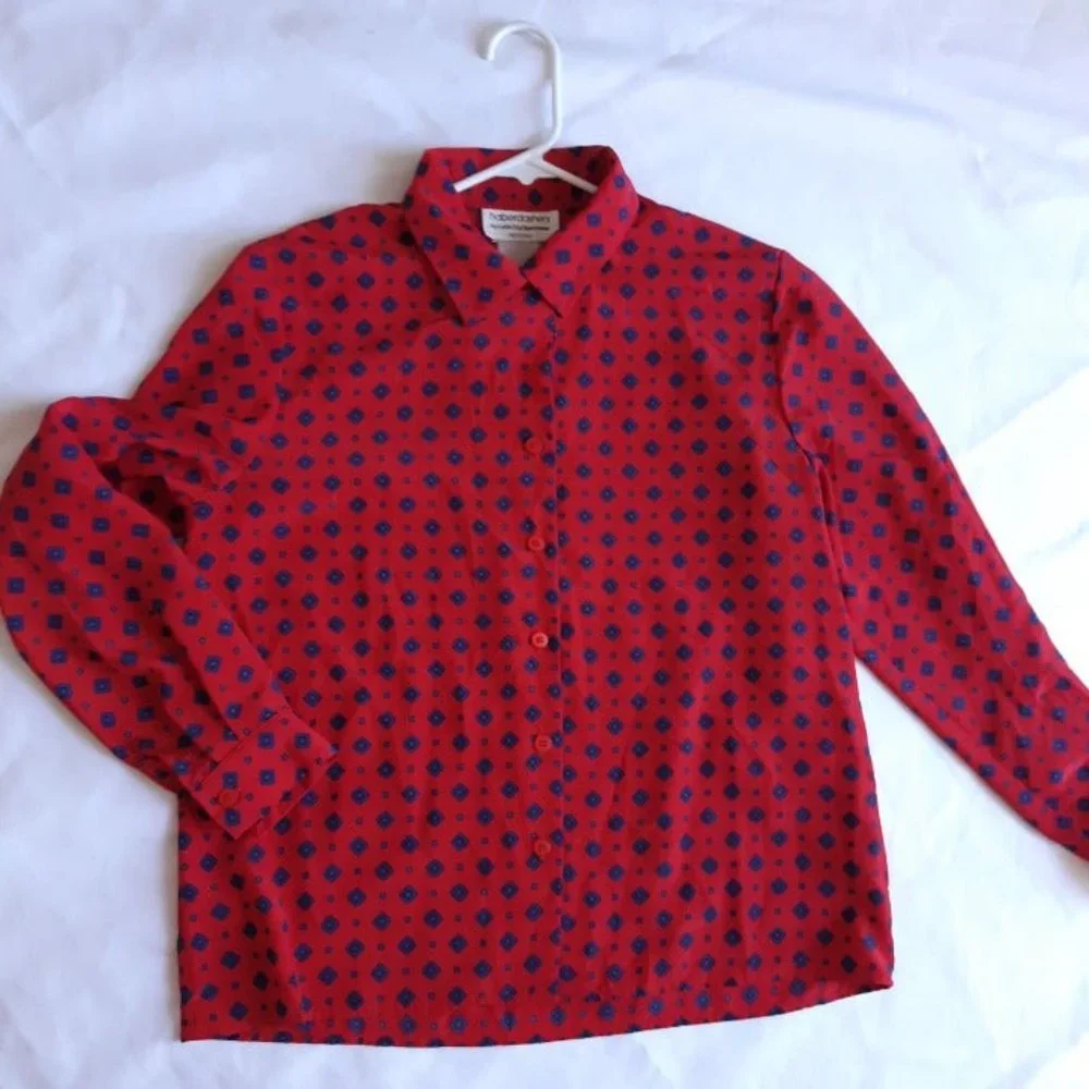 Vintage Haberdashery By Leslie Fay Sportswear Women Button Down Medium Petite 12 - Picture 7 of 12